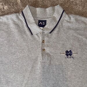 Notre Dame men’s polo shirt XL gray short sleeve grey Irish